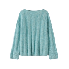 2025秋冬百搭时尚简约圆领长袖宽松针织羊绒衫，女装羊绒衫，品秋羊绒