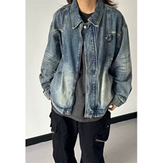 立体解构水洗美式水洗做旧牛仔外套男女春秋蓝色宽松夹克JK8898，男装工装外套，星座1116A（原606A-3）
