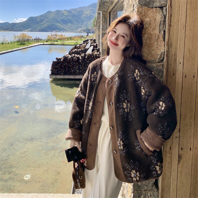 【新款】皮毛一体外套配围巾2C115-2366-P215-K328,女装棉衣/棉服,2C115