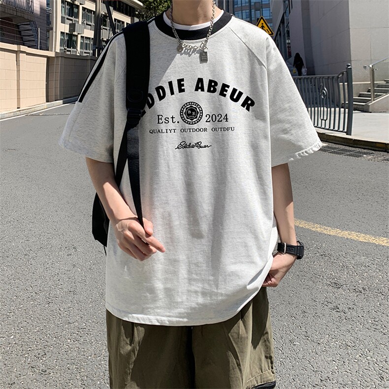 量大优供抖音视频 支持得物品质配合二开 美式三条杠短袖t恤ZD196图片