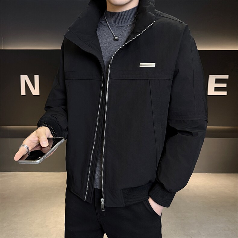 纯色无帽立领羽绒服休闲百搭上衣外套男 A329-YR2558-P210图片
