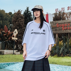 TX002P30港风印花情侣短袖冰感速干百搭休闲潮流宽松T恤男，男装T恤，星座1204
