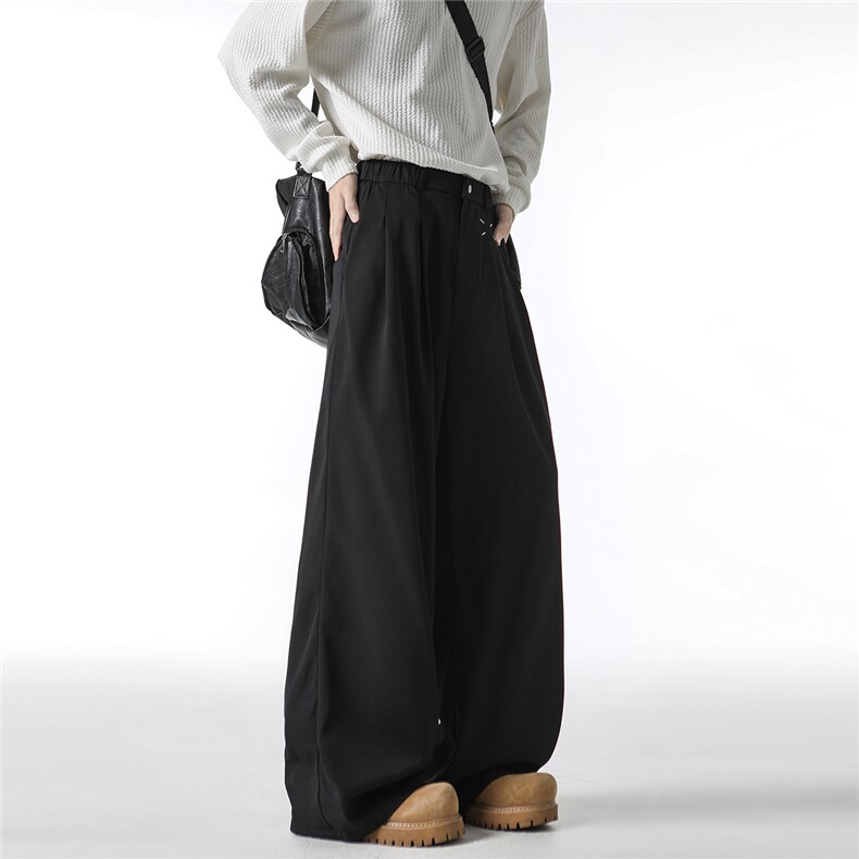 YK314特P38控68无影墙秋款廓形刺绣休闲裤黑色西裤垂感长裤子，男装西裤，电商A249