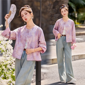 2026年春季新中式提花开春超火外套女，女装短外套，E百度