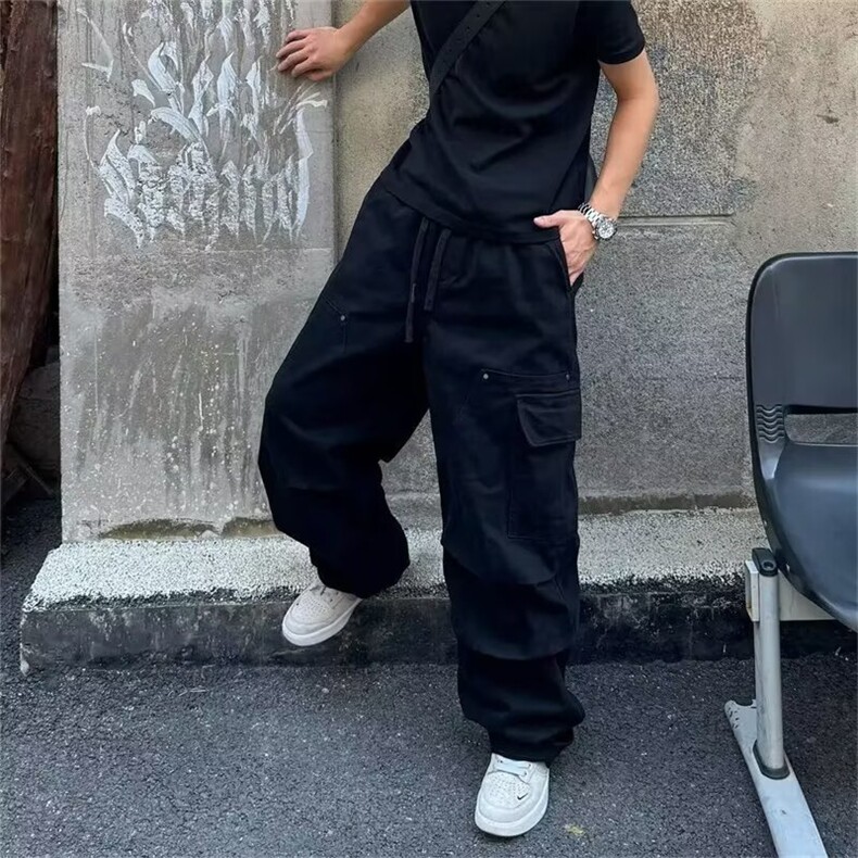 美式潮牌工装裤男春季复古宽松阔腿直筒休闲裤AX2206-P48,男装工装外套,星座208-5