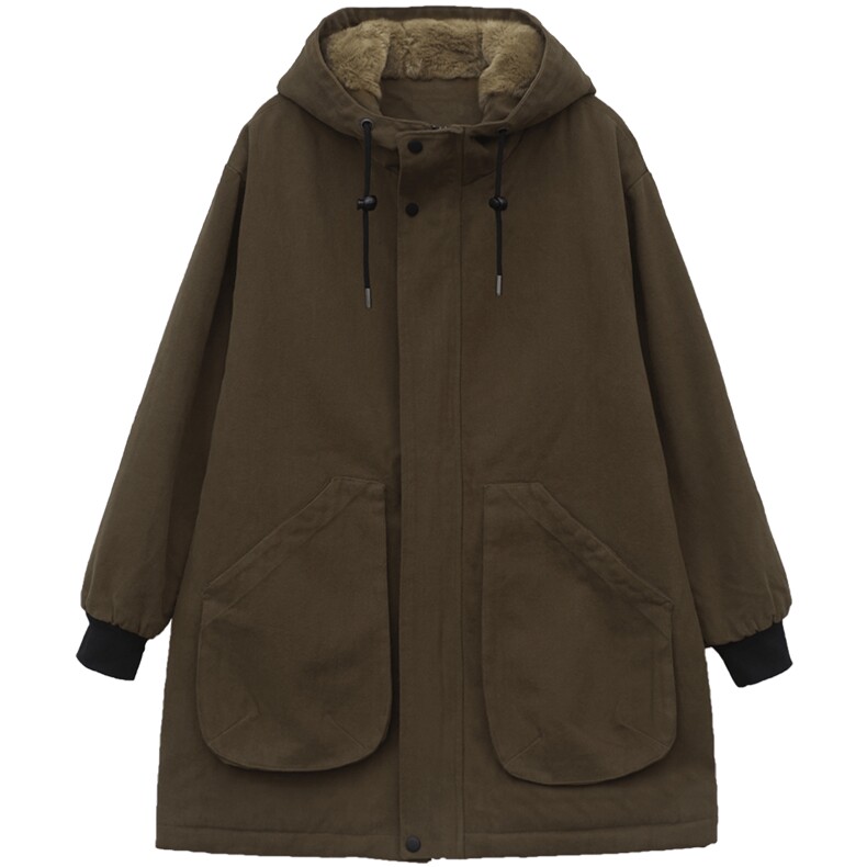 冬装新款加厚加绒中长款派克服中老年风衣女妈妈上衣外套女休闲,女装派克服,璐依舞