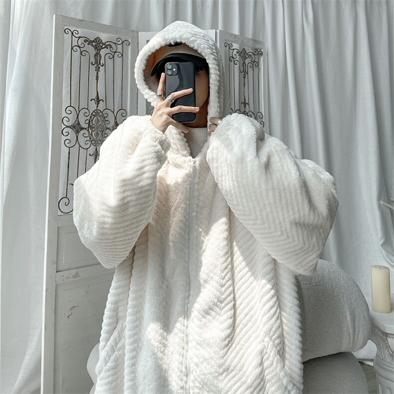 连帽毛绒棉衣男宽松棉服外套KD462-P120图片