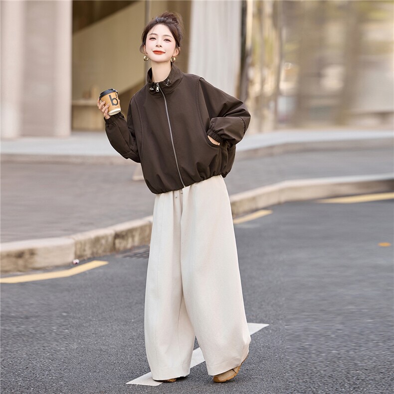 现货2025秋装新款休闲舒适女士上衣外套,女装短外套,木子恋