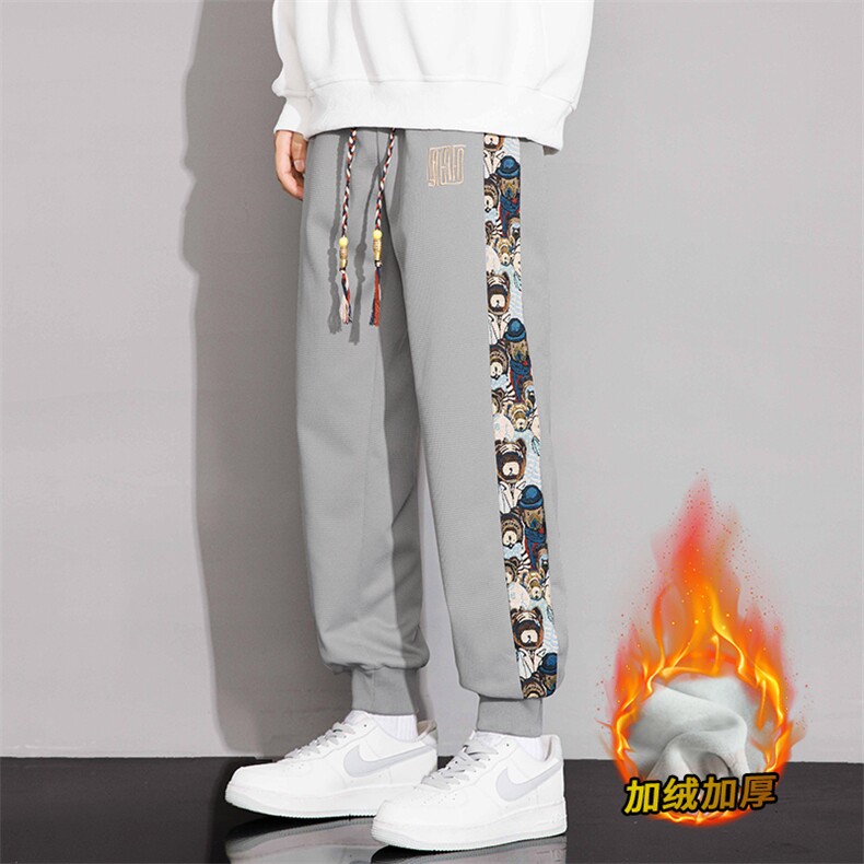 加绒加厚M-8XL胖子休闲印花保暖卫裤K99加绒-P42,男装休闲裤,星座209