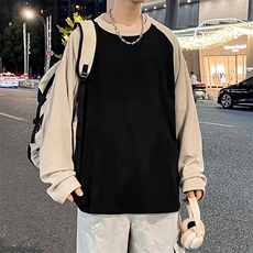 美式圆领卫衣男春秋季潮流宽松撞色插肩长袖外套WY0321-P35，女装短外套，星座308B-2