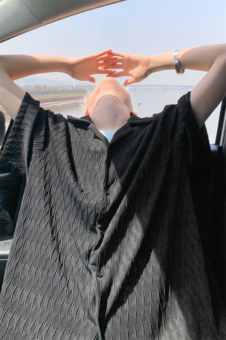 ！2026夏季新款男士休闲短袖衬衫百搭情侣衬衣CS07特P35,男装T恤,电商B220