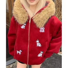 刺绣加厚毛领棉衣女冬季新款新中式灯笼袖连帽保暖外套M8106，男装棉衣，星座1116A（原606A-3）