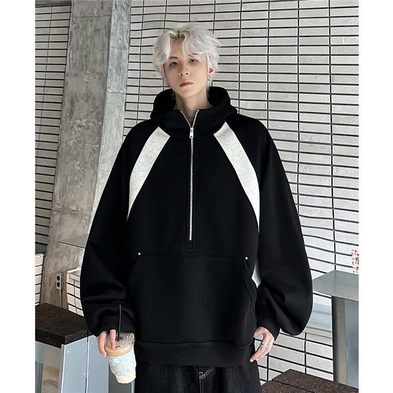 美式潮牌连帽卫衣外套男秋冬季宽松休息啊俺情侣上衣帽衫W208-P68,女装短外套,电商C307