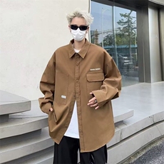 衬衫男长袖韩版潮流高街帅气字母2026春季新款ins外套CY543-P38，男装衬衫，星座412-2