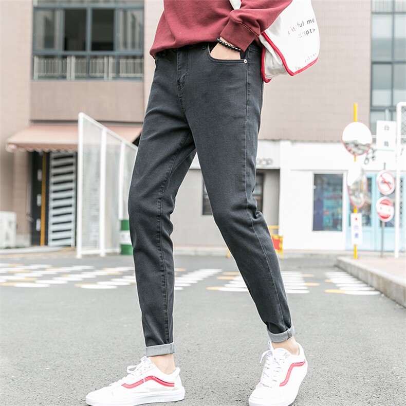 牛仔裤男潮牌春季款韩版潮流休闲弹力修身小脚百搭长裤男5011,男装牛仔裤,电商A318