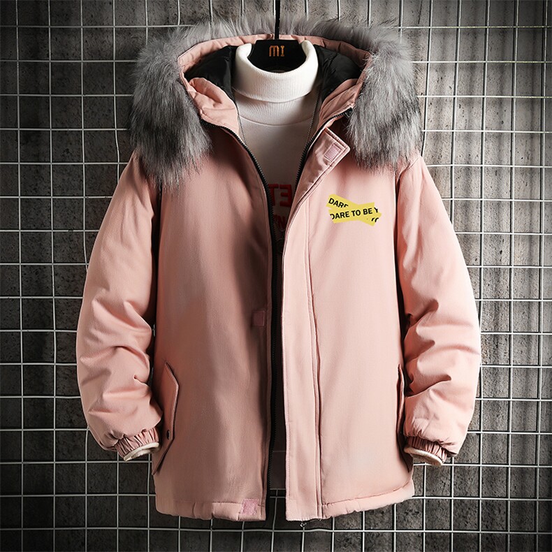 MM48127-P130冬季大毛领棉衣男士大码加厚棉袄男棉服网格,男装棉衣,电商A040A