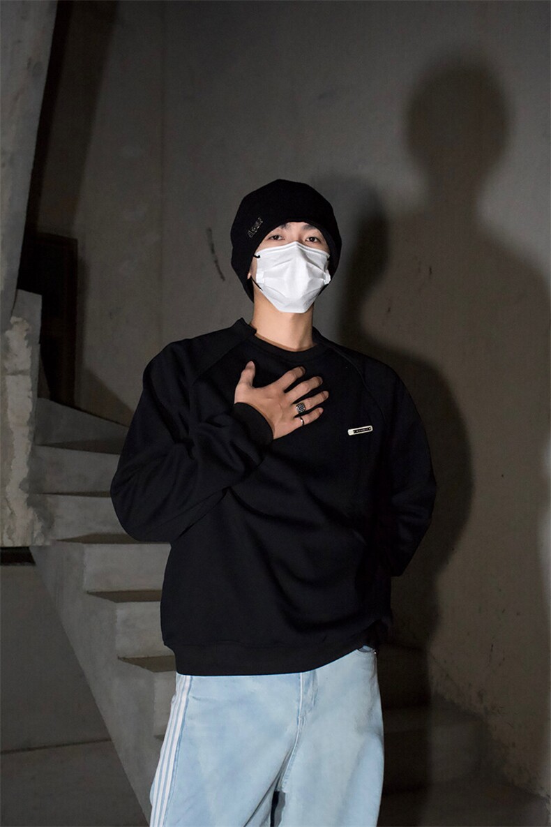 方领卫衣简约时尚秋冬新款高品质卫衣常规p59加绒69,男装卫衣,电商B319