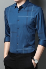 新款男士长袖衬衫商务休闲衬衣秋季上衣服高端中年打底外穿男士潮，男装衬衫，电商B212（原钱塘6029）