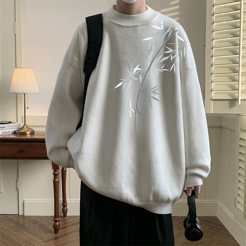 半高领毛衣男大码胖子针织衫毛线衣M18393-P45加绒款-P65,男装针织衫/毛衣,电商A040