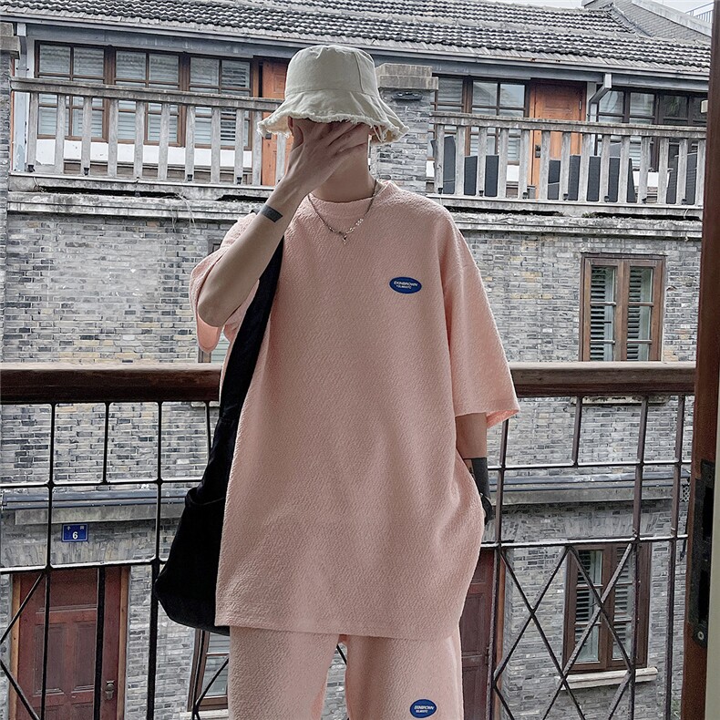 冰丝短袖T袖男DT8774P35短裤男DK8775P40大码休闲套装TZ8776P75控,男装休闲套装,星座227-7