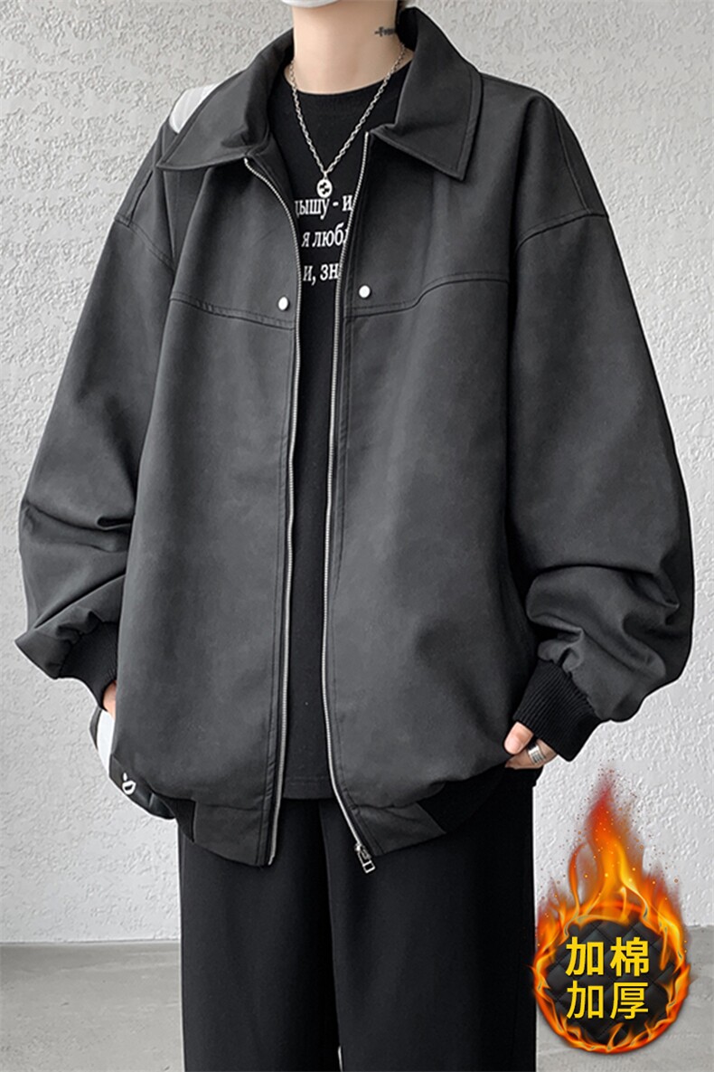 8XL-M美式复古大码皮衣外套男冬加厚棉服夹棉皮袄子棉衣JK006P95,男装皮衣,电商B312