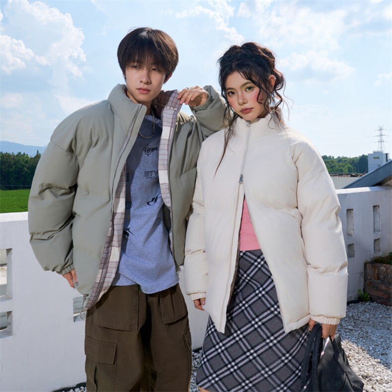 抖音得物美式潮流高品质格子三防加厚羽绒棉衣外套棉服MY5555-P68,男装棉衣,星座610B-1
