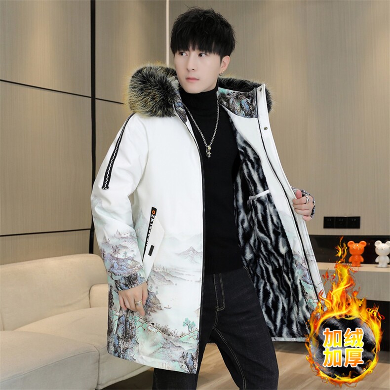 男士连帽外套冬季加绒加厚夹克加厚撞色大毛领棉衣男MY1717-P98,男装夹克,星座310B-3