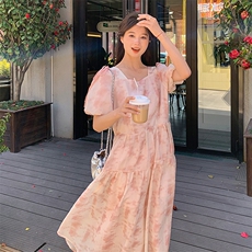 现货-露肩系蝴蝶结可爱甜美新款夏季长裙335－P125-K188，女装连衣裙，浙宝203