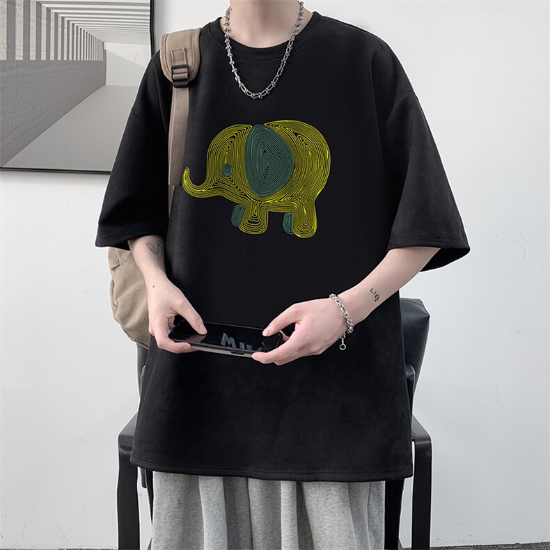 麂皮绒短袖t恤男大码半袖男 JD82441-P25图片