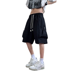 红木地板夏季冰感卫裤休闲短裤男拼接工装裤五分裤A436-2513-P40，男装休闲裤，电商A436
