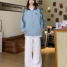美式复古棒球服外套春秋款时尚小众宽松百搭双面穿薄款情侣款夹克，男装夹克，星座516A
