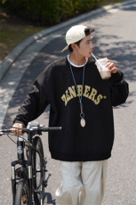 EQ121麂皮绒卫衣男日系ctboy字母发泡印花长袖外套2024秋装P58，男装卫衣，电商C306-1