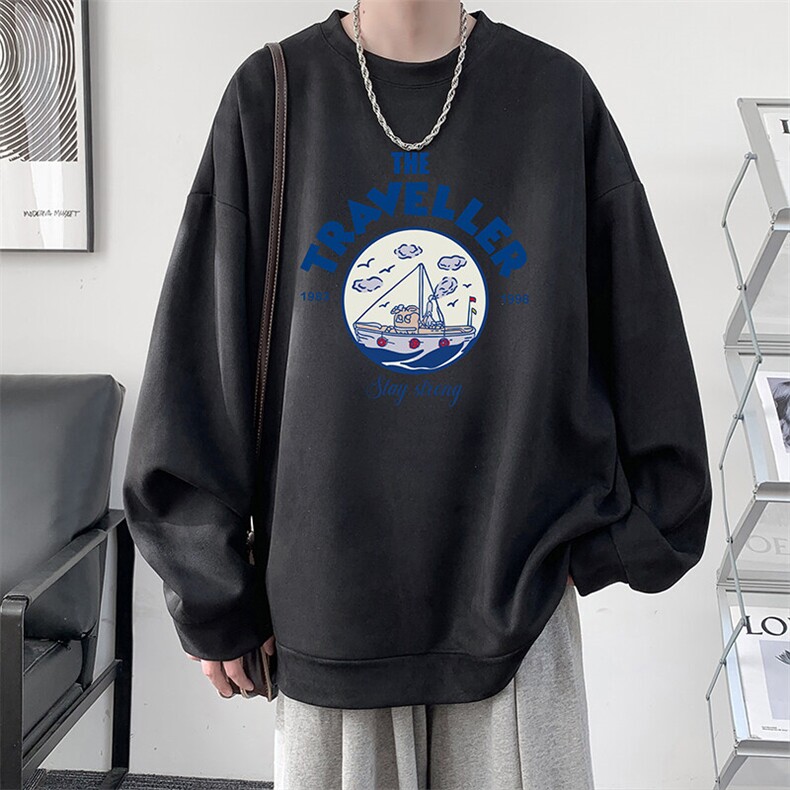 麂皮绒卫衣男大码重磅长袖t恤男JW81410-P35,男装T恤,电商A040
