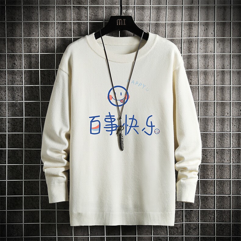 M67183-P45 加绒款-P65 圆领毛衣男大码针织衫男毛线衣线衫 网格图片