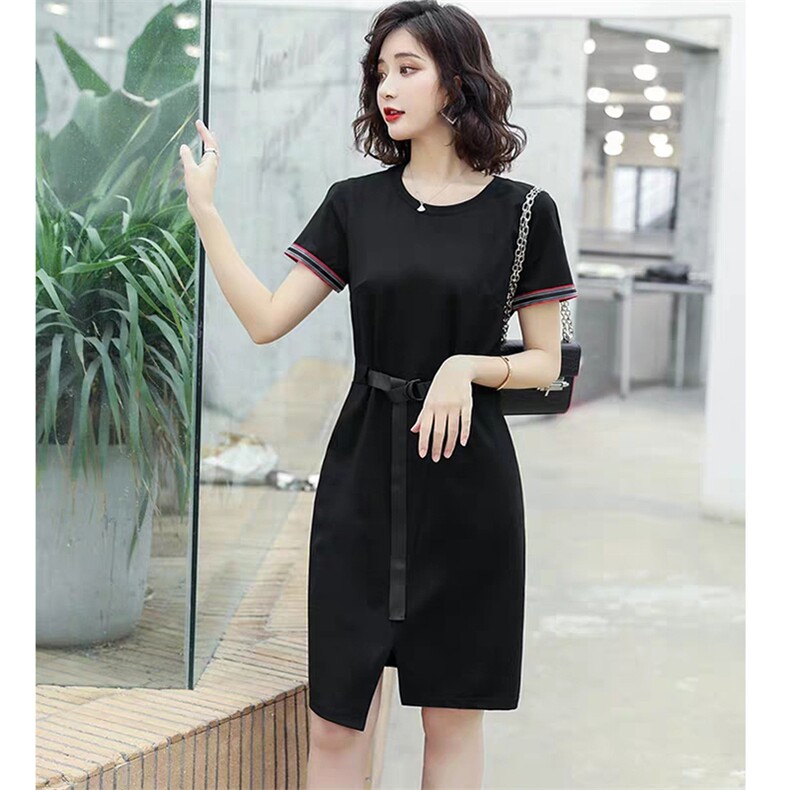 夏季黑色连衣裙女中长款2022年新款夏装女装休闲时尚夏天气质裙子，女装连衣裙，潮品会