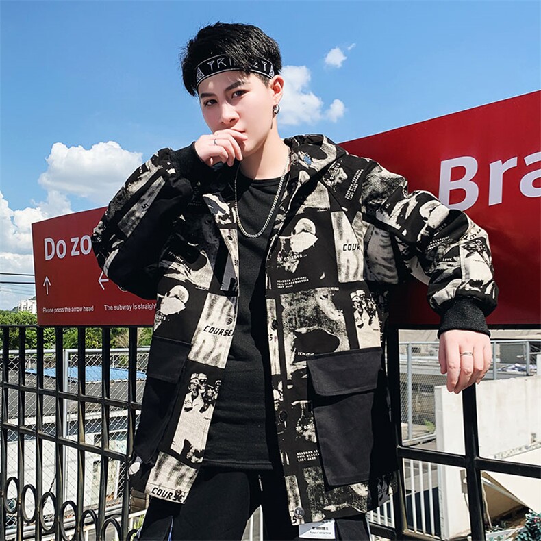 外套男春秋季男士韩版潮流男装连帽ins夹克衣服潮牌A436-D81-P95,男装夹克,电商A436
