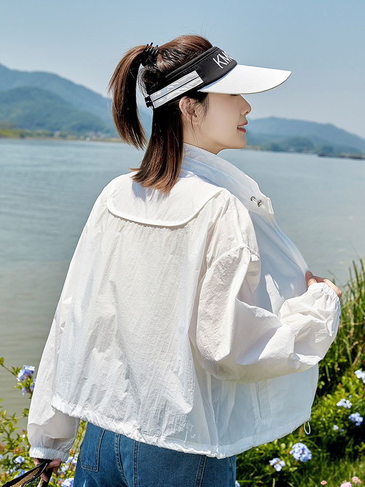 立领防晒衣女短款2025夏季新款百搭透气轻薄长袖小个子防晒服外套,女装防晒衣,可可小西