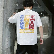 夏季短袖T恤男生潮纯棉潮牌五分半袖宽松潮流男士体恤DS749T，男装T恤，电商A102