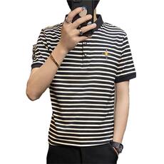 PL3080-P40条纹男士POLO衫短袖修身韩版潮刺绣商务翻领休闲体恤，男装Polo衫，电商D310B