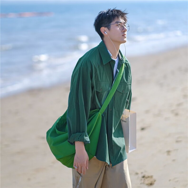 日系工装衬衫男款潮流潮牌高级感,男装衬衫,星座218-1（原230）