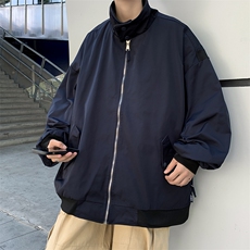A853-P63秋季设计感复古拼接立领夹克男潮牌宽松休闲工装外套，男装夹克，星座512-6