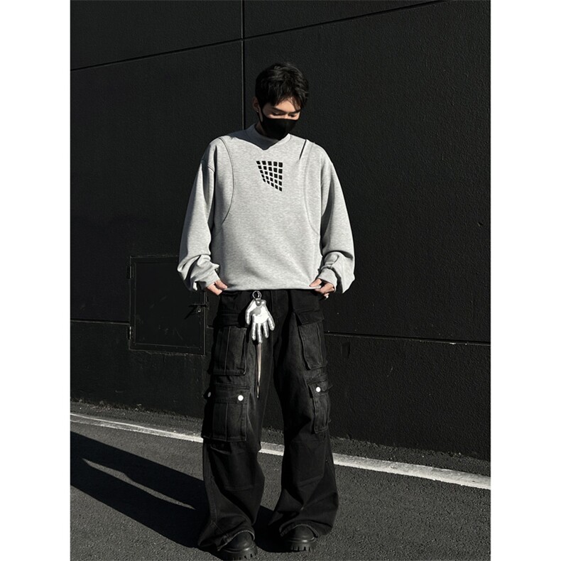 解构刺绣圆领卫衣长袖t恤男cp118-特p55,男装T恤,电商B371