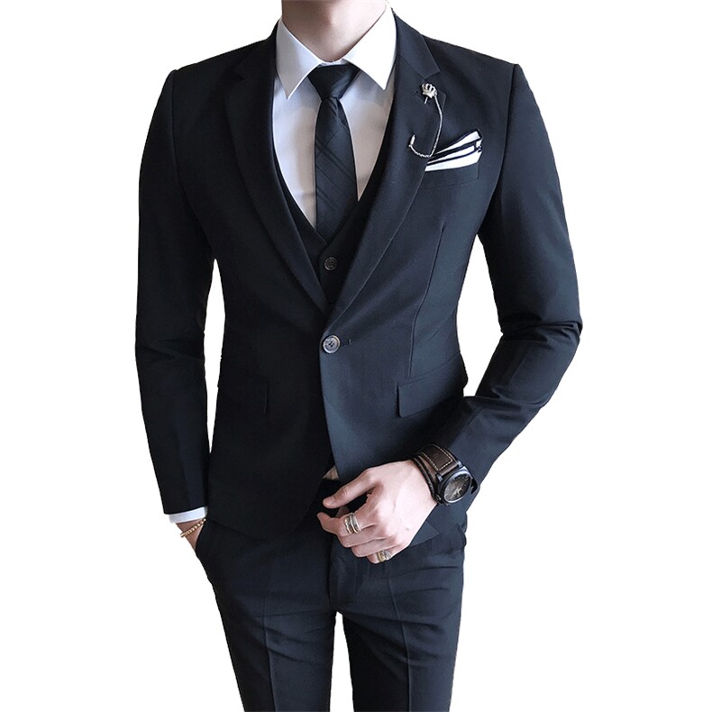 纯色西装三件套男装西服套装商务绅士礼服W7012,男装西服套装,星座1012