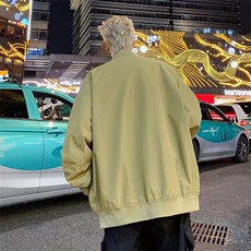 美式潮牌贴标工装外套男士宽松大码新款青年学生棒球服飞行员夹克，男装夹克，星座506A