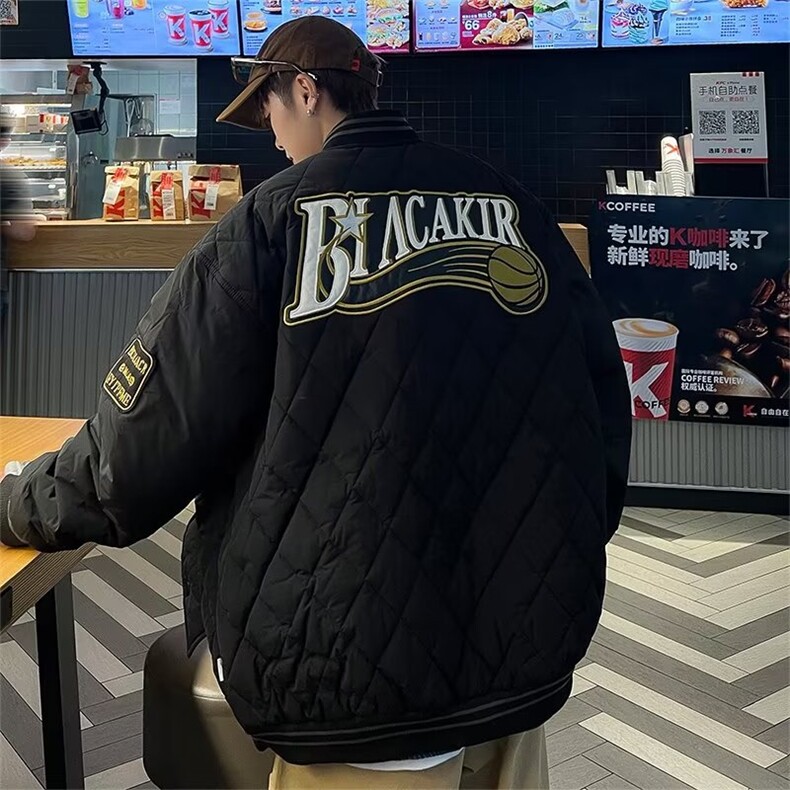 潮牌冬季棉衣男新款ins宽松百搭休闲棉袄刺绣棉服外套M8067-p85,男装棉衣,星座1008-1
