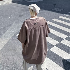 城市风貌ins五分袖新款T恤春夏季男休闲圆领麂皮绒短袖T恤ZT29P28，男装T恤，星座1116-2