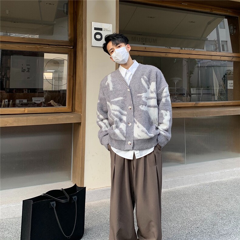 2026春季新款休闲设计感重磅加厚毛衣开衫外套宽松情侣针织上,男装针织衫/毛衣,星座218-1（原230）