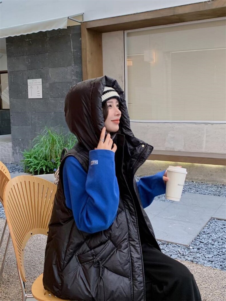 2022秋冬新款羽绒马甲女韩版宽松坎肩外穿百搭背心马夹，女装马甲，川哲