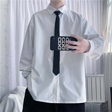 910A-C10秋装新款纯色简约小清新衬衫情侣休闲上衣男，男装衬衫，星座910A