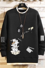 控78假两件毛衣男大码加绒针织衫男毛线衣M80115-P55加绒P70，男装针织衫/毛衣，电商A040A